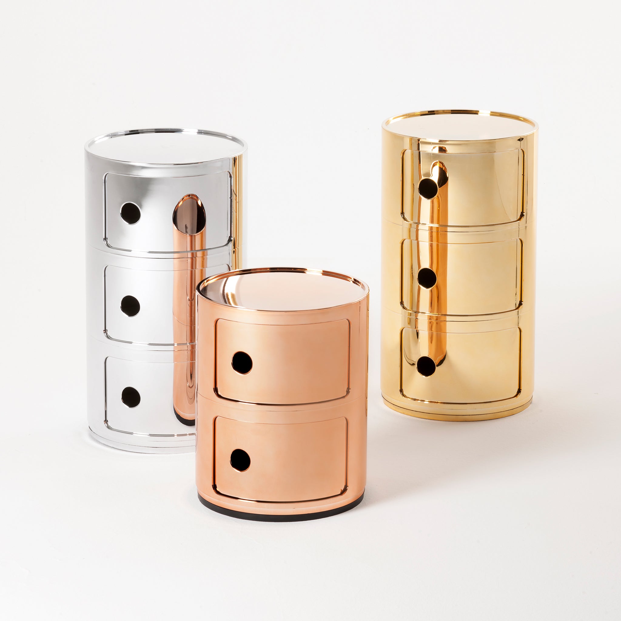 Componibili 3 Drawers Metallic Gold Modular Nightstand – Sihir Mobilya