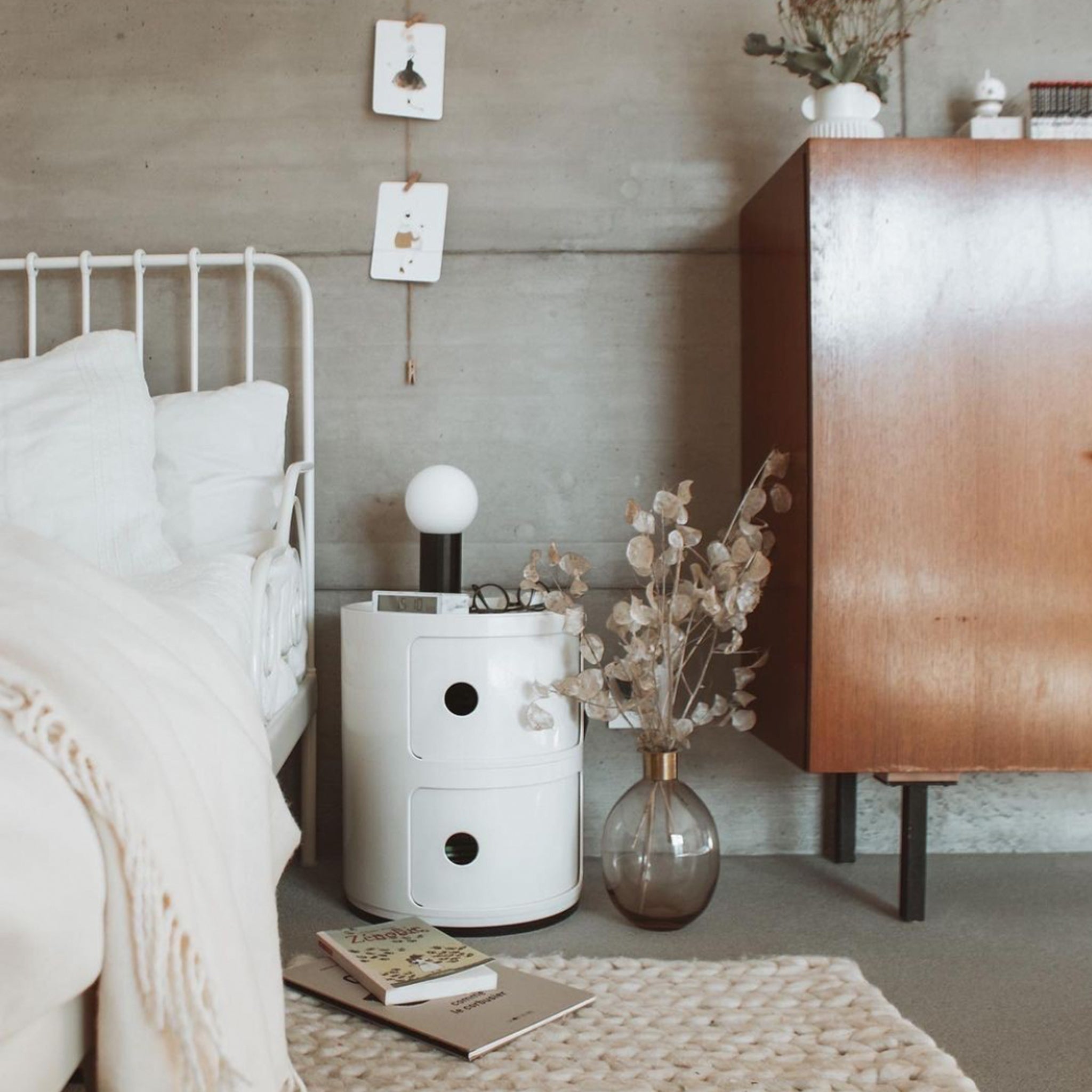 Componibili 2 Drawer White Modular Nightstand – Sihir Mobilya